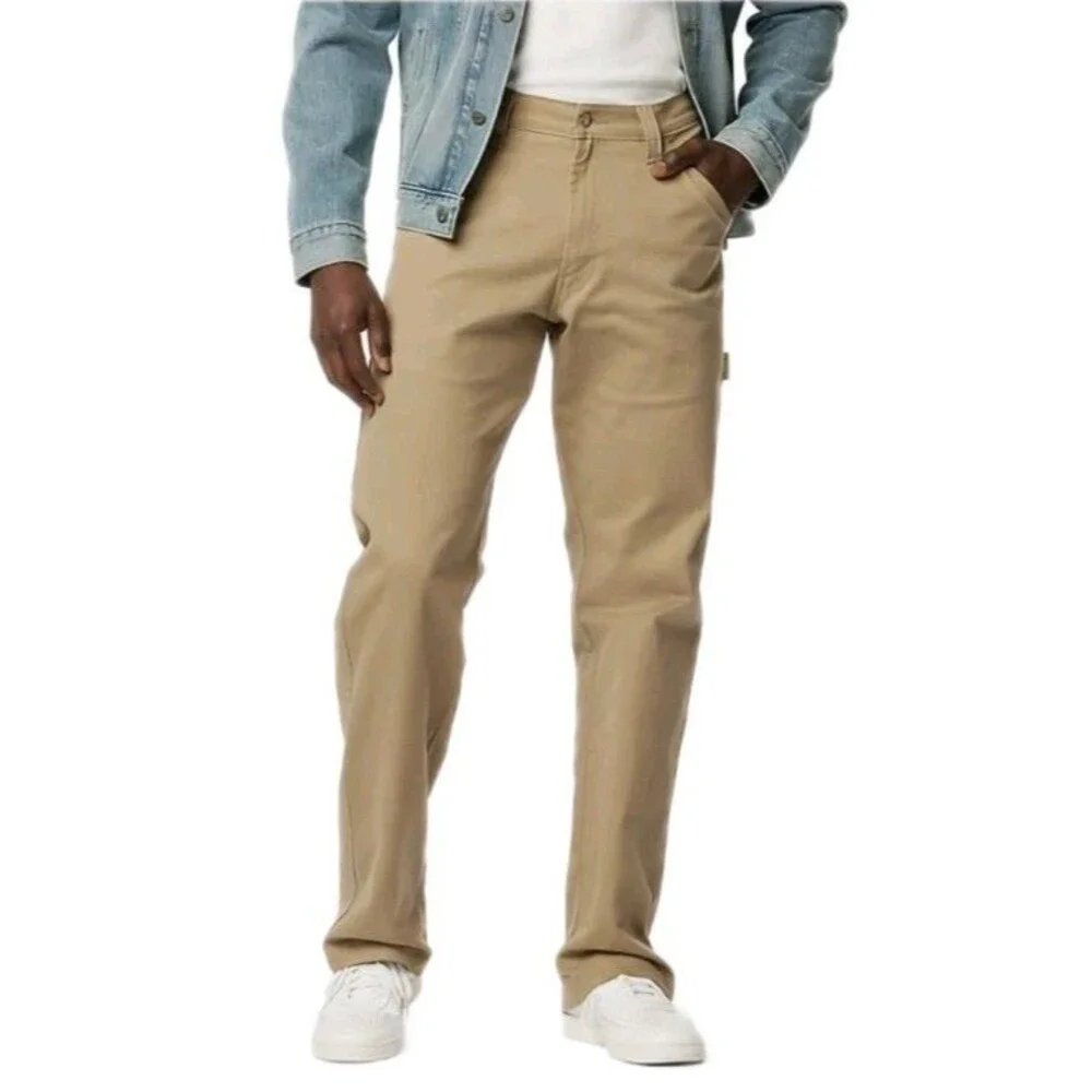 Levi Strauss Signature 40x30 Mens Cotton Carpenter Jeans American Khaki Straight